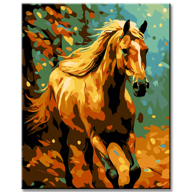 Horse in Van Gogh style - painting by numbers