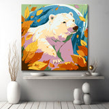 Colorful polar bear - painting by numbers