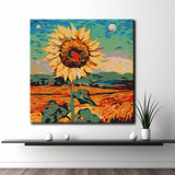 Painting by numbers sunflower portrait