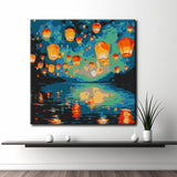 Paint by numbers fire lanterns