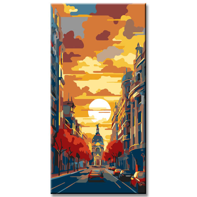 Paint by numbers city painting