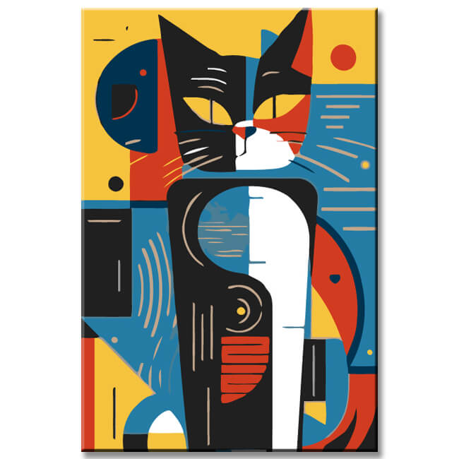 Kandinsky-inspired Cat PortraitPaint By Numbers