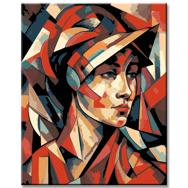 Cubist Portraits As A Gallery WallAbstract And Colorful Canvas Pictures, 5-Panel