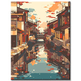 Chinese Canals Landscape - Painting by Numbers