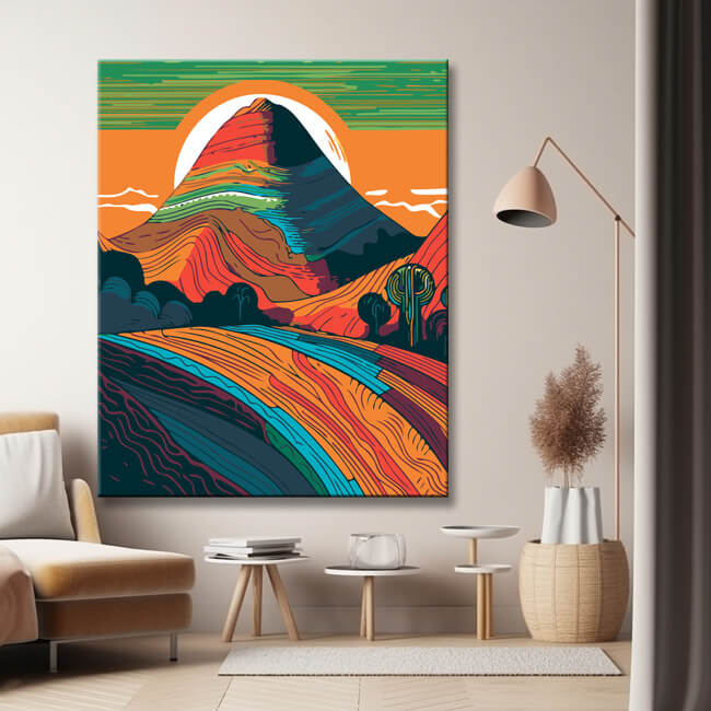 Colorful Uluru painting by numbers - shipping from DE