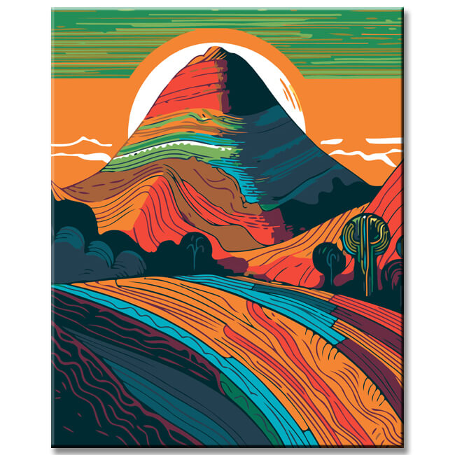 Colorful Uluru painting by numbers - shipping from DE