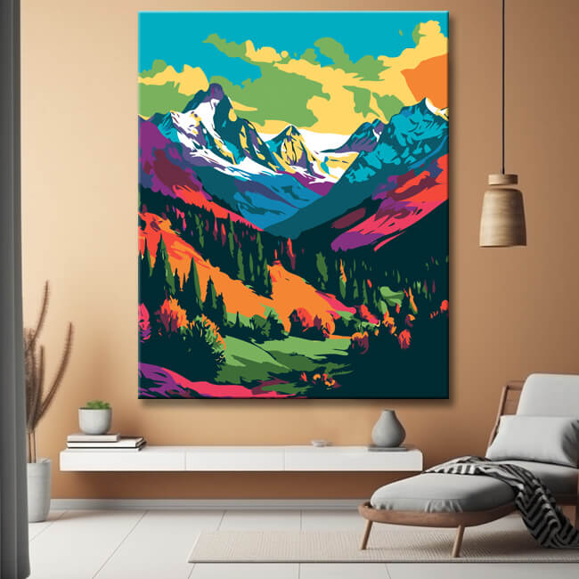 Colorful Alpine wonders painting by numbers - shipping from DE