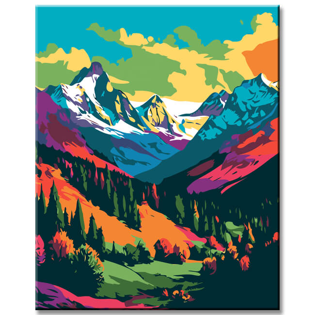 Colorful Alpine wonders painting by numbers - shipping from DE