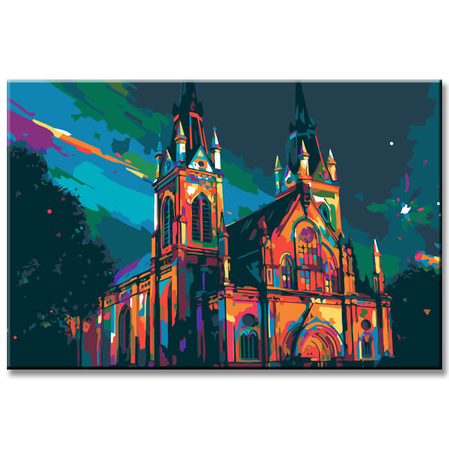 Illustration Church Painting by Numbers