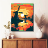 Dutch windmills - painting by numbers