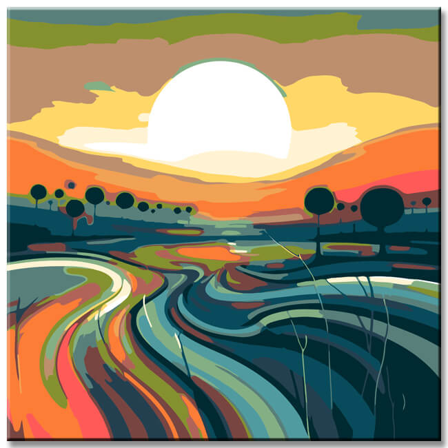 Abstract Landscape Paint by Numbers Kit