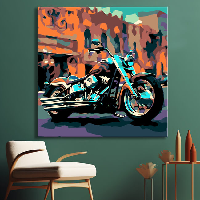 Abstract Las Vegas Motorcycle Paint by Numbers