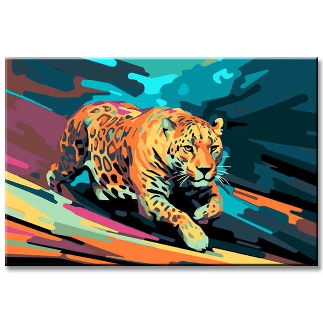 Abstract Running Cheetah Paint by Numbers