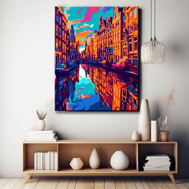 City silhouettes painting by numbers