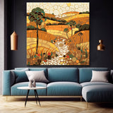 Gustav Klimt style paint by number 'Serengeti Plains' tile