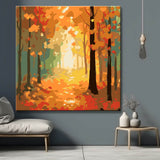 Autumn forest scene - painting by numbers