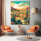 Colorful Nevada Desert with Cacti Painting by Numbers - Shipping from DE