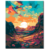 Colorful desert landscape: painting by numbers - shipping from DE