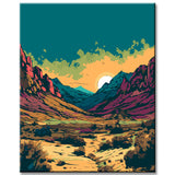 Colorful desert landscape painting by numbers - shipping from DE