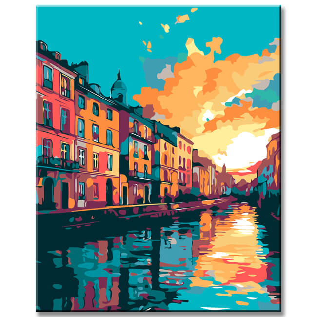 Colorful Seine Painting Paint by Numbers - Shipping from DE