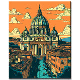 Colorful Vatican painting by numbers - shipping from DE