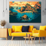 Colorful illustration Hawaii painting by numbers