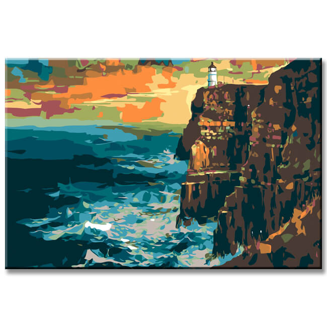 Colorful Illustration Cliffs of Moher Paint by Numbers