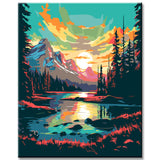 Banff National Park View Painting by Numbers - Shipping from DE