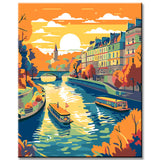 Colorful Seine Paris Painting Paint by Numbers - Shipping from DE