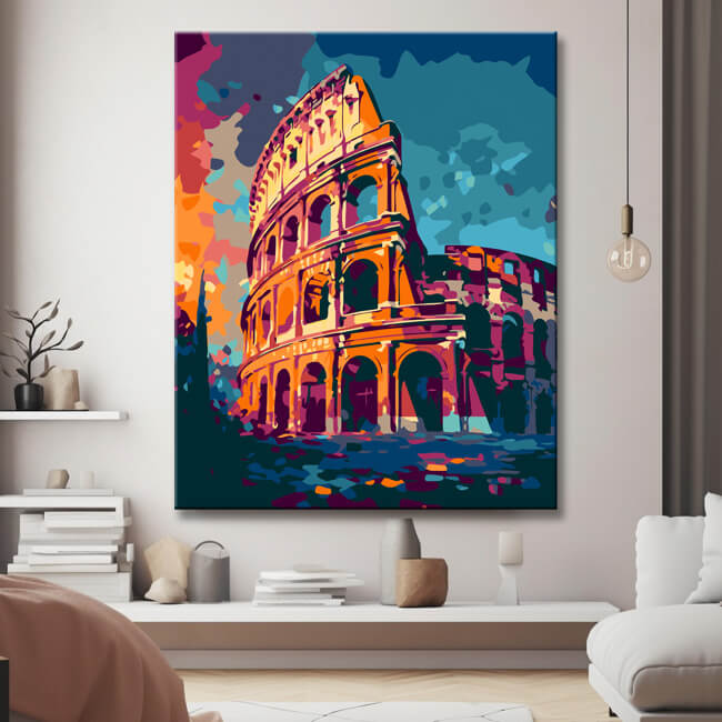 Colorful Colosseum painting by numbers - shipping from DE