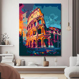 Colorful Colosseum painting by numbers - shipping from DE