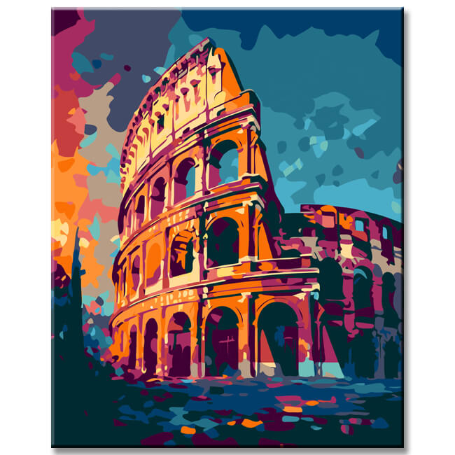 Colorful Colosseum painting by numbers - shipping from DE