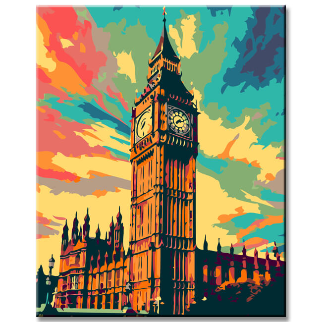 Colorful Big Ben painting by numbers - shipping from DE