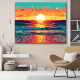 Colorful illustration sunset I painting by numbers