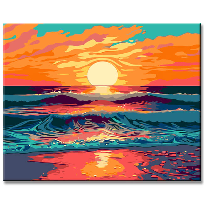 Colorful Illustration Sunset II Painting by Numbers