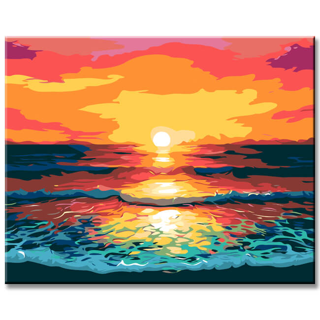 Colorful Illustration Sunset IV Painting by Numbers