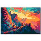 Colorful Illustration Great Wall Of China Painting By Numbers