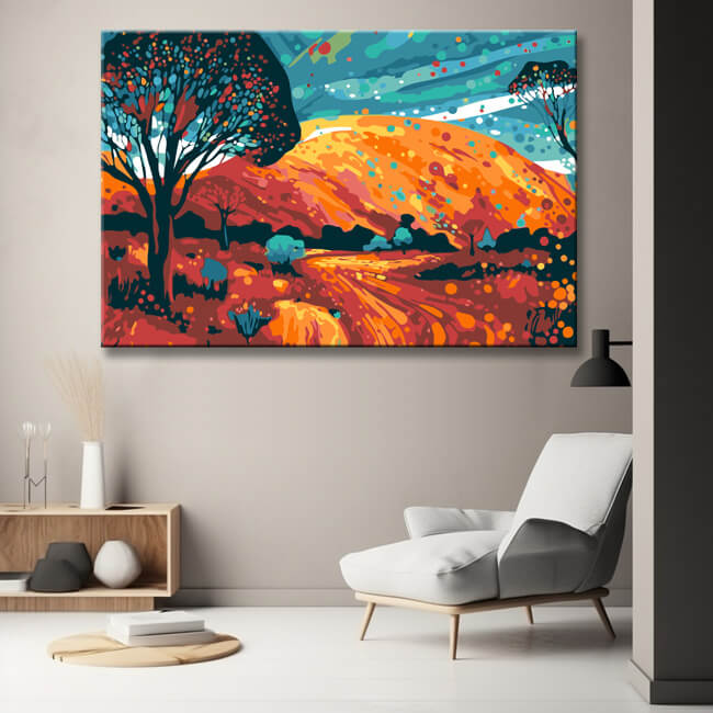 Colorful Illustration Uluru Ayers Rock Paint By Numbers