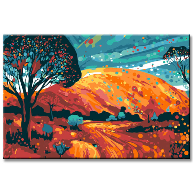 Colorful Illustration Uluru Ayers Rock Paint By Numbers