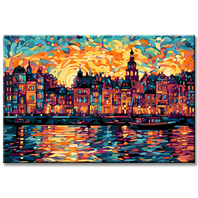 Colorful illustration London painting by numbers