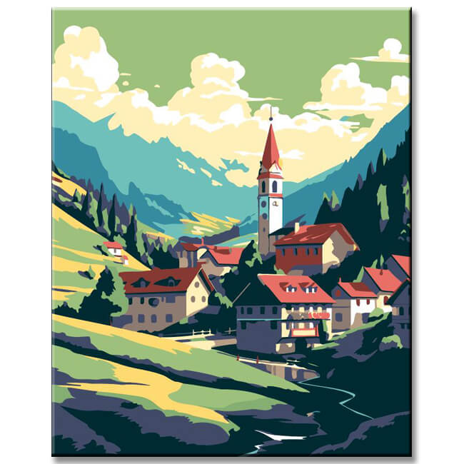 Appenzell on a sunny day - painting by numbers