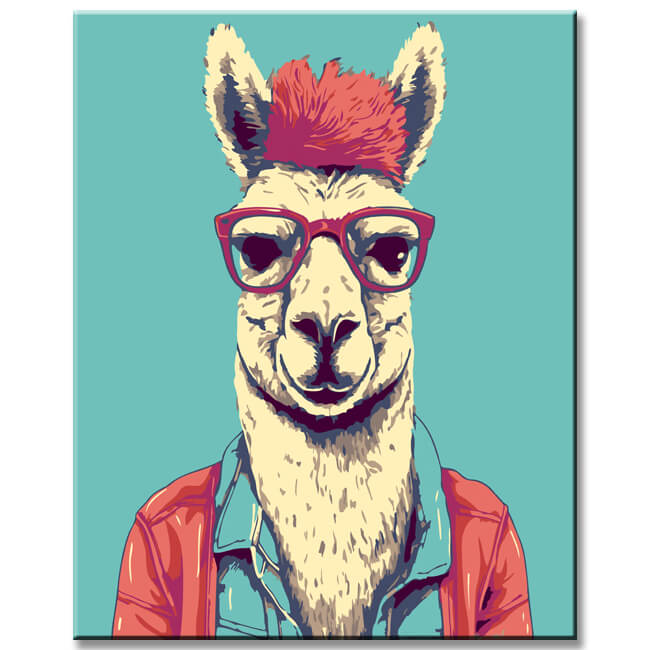 Alpaca portrait - painting by numbers