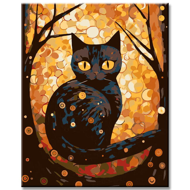 Cat in Klimt style - painting by numbers