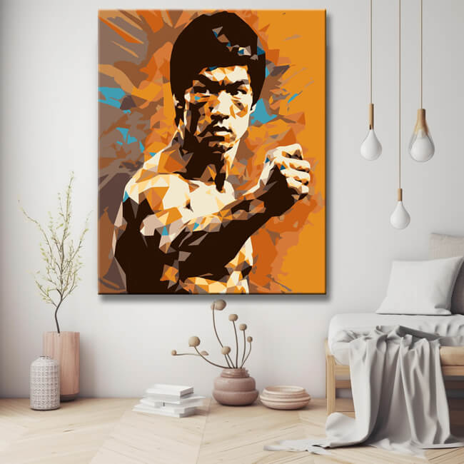 Bruce Lee portrait - paint by numbers