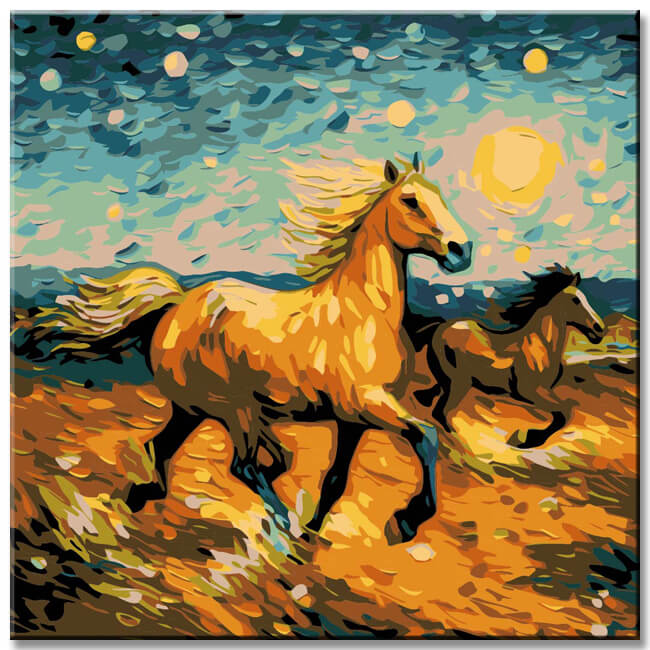 Freedom of the Wild Horses - Painting by Numbers