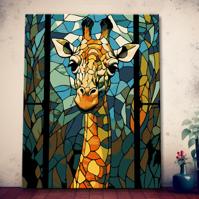 Giraffe Window - Paint by Numbers Artwork