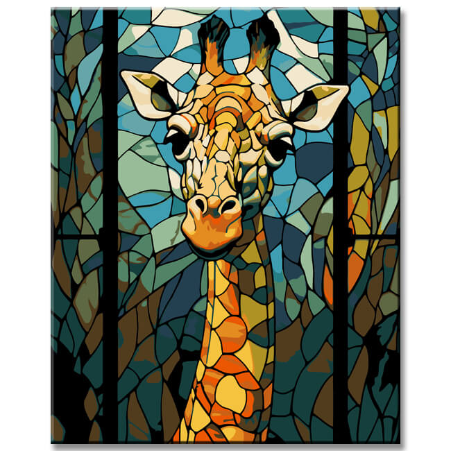 Giraffe Window - Paint by Numbers Artwork