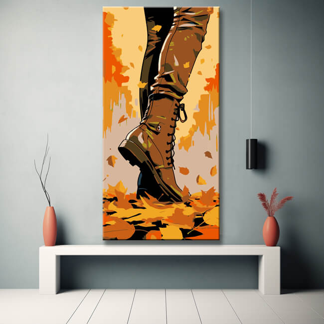Women's suede boots - painting by numbers