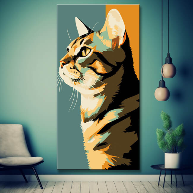 Cat close-up - painting by numbers