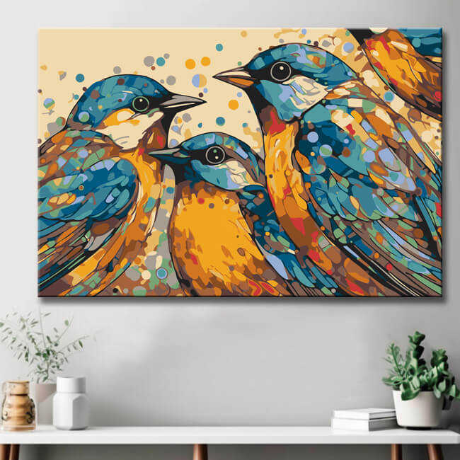 Impressionism Birds Painting by Numbers - Shipping from DE